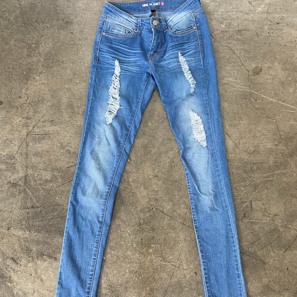 Skinny Blue Ripped-Jeans